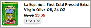 La Espanola Olive Oil Checkout Screen