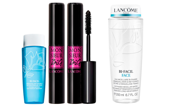 Lancome 3 piece Monsieur Big Mascara and Bi Facil Set and Lancome Bi Facil Face Makeup Remover and Cleanser 6 7oz Lancome 3 piece Monsieur Big Mascara and Bi Facil Set and Lancome Bi Facil Face Makeup Remover and Cleanser 6 7oz