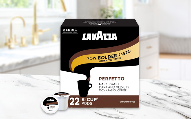 Lavazza Perfetto Single Serve Coffee on the Kitchen Table