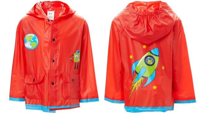 Lilly of New York Red Robot and Rocket Kids Raincoat