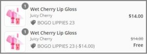 Lime Crime Wet Cherry Lip Gloss Checkout Summary