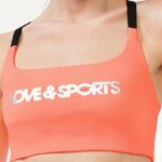 Love and Sports Womens Logo Sports Bra Peach Smoothie