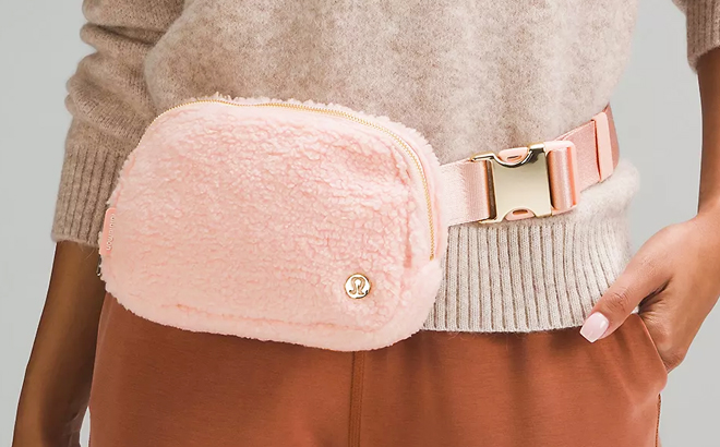 Lululemon Everywhere Fleece Belt Bag 1L in Pink Mist Color