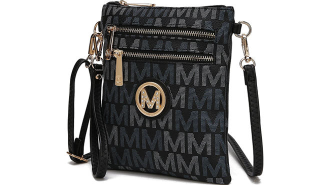 MKF Black Valerie Signature M Crossbody Bag