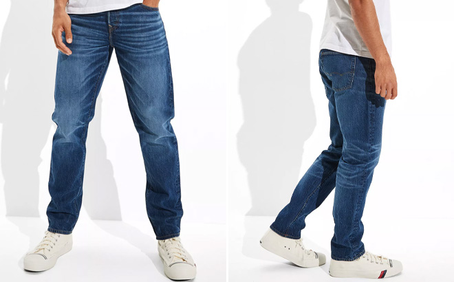 Men Wearing American Eagle Redesign Athletic Fit Jeans