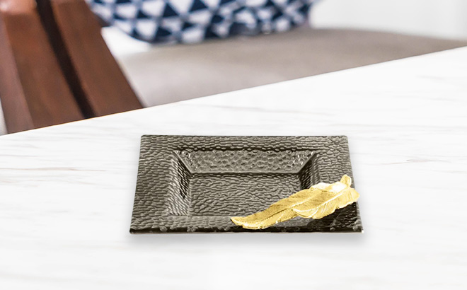 Michael Aram Feather Snack Dish on the Table