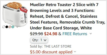 Mueller Retro Toaster $24.98
