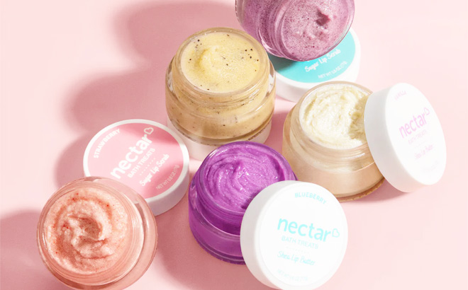 Nectar Bath Treats Mix Match Lip Duo on the Pink Background
