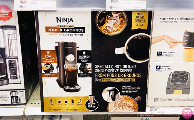 Ninja Pods Grounds Specialty Single Serve Coffee Maker on the shelf