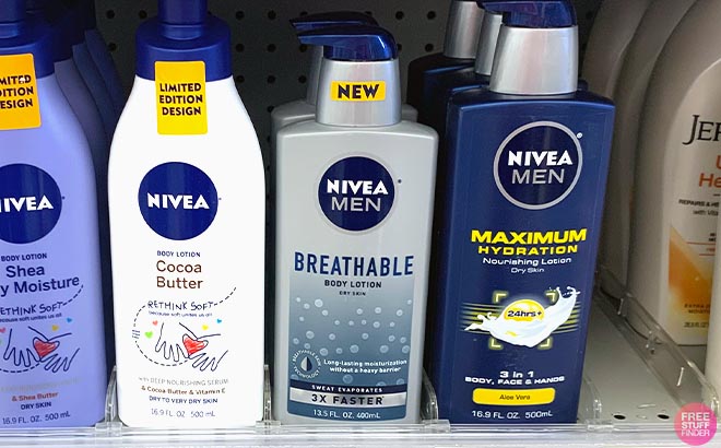 Nivea Men Breathable Body Lotion in shelf