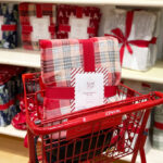 North Pole Trading Co Holiday Velvet Plush Throw on a Cart