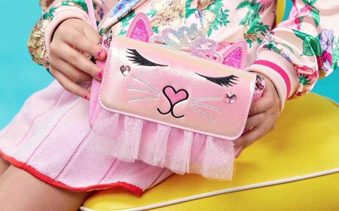OMG Accessories Pink Ballerina Kitty Tutu Flap Bella Crossbody Bag
