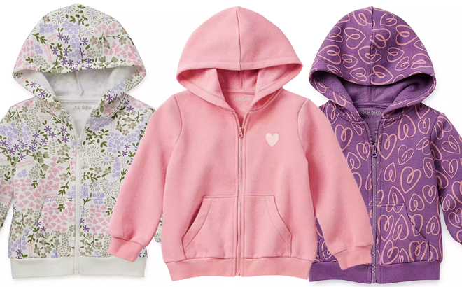 Okie Dokie Baby Girls Fleece Zipper Hoodie