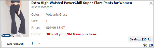 Old Navy Extra High Waisted PowerChill Super Flare Pants for Women at Checkout