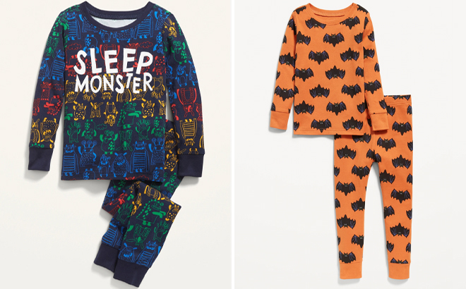 Old Navy Unisex Toddler Baby Sleep Monster and Halloween Themed Pajama Sets