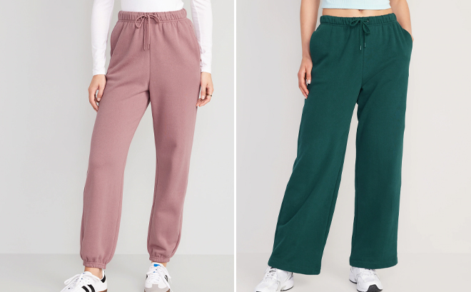 Old Navy Womens Extra High Waisted Jogger Sweatpants and Vintage Straight Lounge Sweatpants