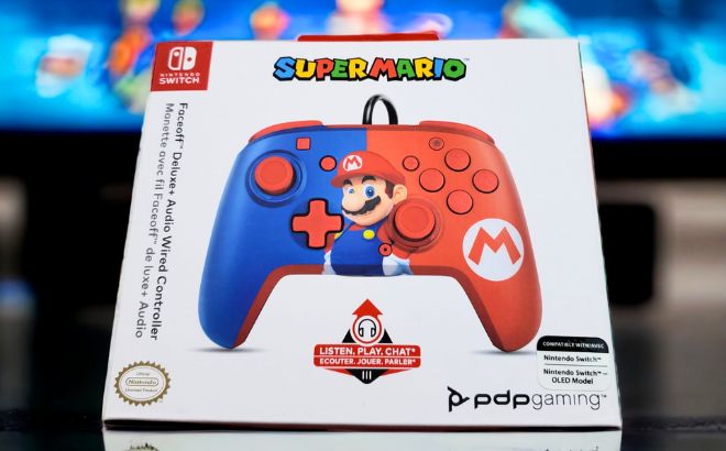 PDP Faceoff Deluxe Plus Audio Wired Controller Power Pose Mario for Nintendo Switch 1