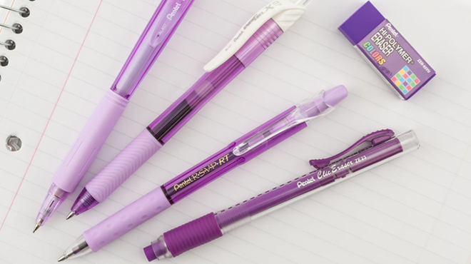 Pentel Color Shades 5 Piece Writing Pack in Pastel Violet