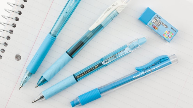 Pentel Color Shades 5 Piece Writing Pack in Sky Blue