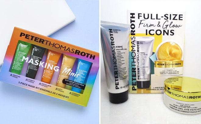 Peter Thomas Roth Masking Minis 5 Piece Mask Kit and Peter Thomas Roth Full Size Firm Glow Icons