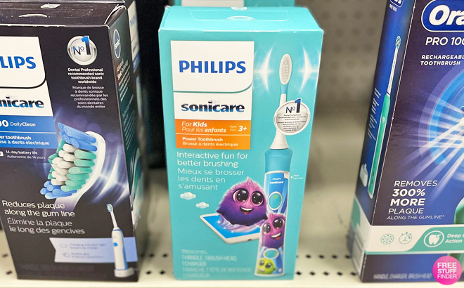 Philips Sonicare Kids Electric Toothbrush on a Shelf