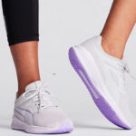 Puma Transport Womens Running Shoes in Feather Gray Vivid Violet