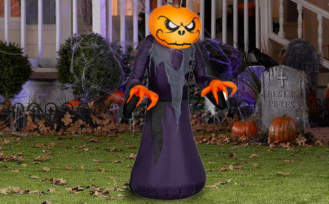 4-Foot Pumpkin Reaper Halloween Inflatable 
