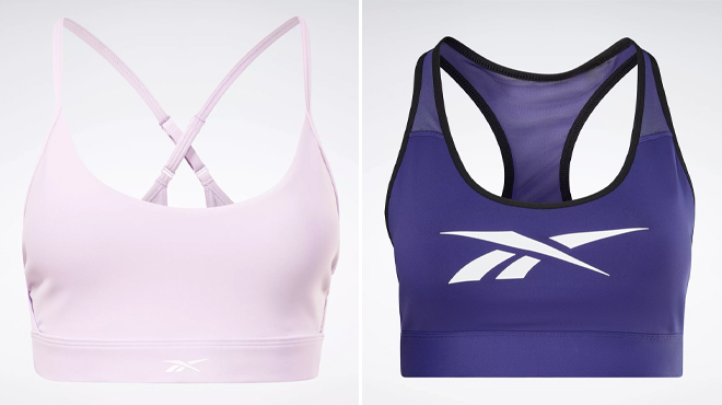 Reebok Lux Strappy Sports Bra and Lux Vector Racer Sports Bra