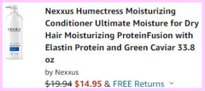 Screen Grab of the Final Price Breakdown for Nexxus Conditioner