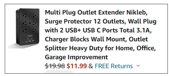 Screenshot Surge Protector Outlet Extender Screenshot Surge Protector Outlet Extender