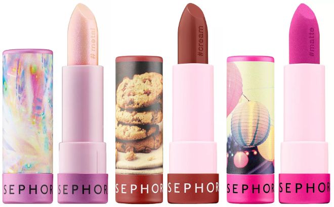 Sephora Lipstories Lipsticks in Werk it Yum Yum and Celebrate Color