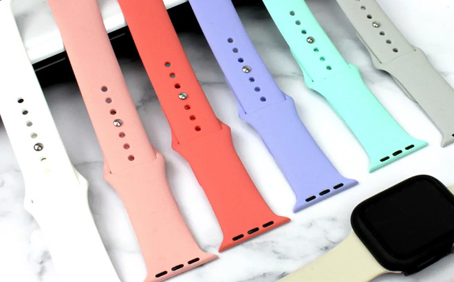 Silicone Apple Watch Bands in Different Colors