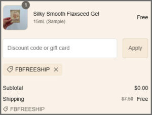 Silky Smooth Flaxseed Gel Checkout Screenshot