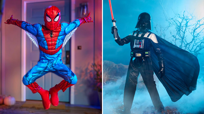 Spider Man and Darth Vader Costume with Sound for Kids