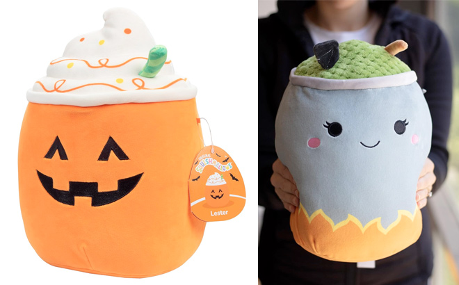 Squishmallows 1022 Lester The Jack O Lantern Pumpkin Latte and Squishmallows 1022 Johanna The Witches Brew