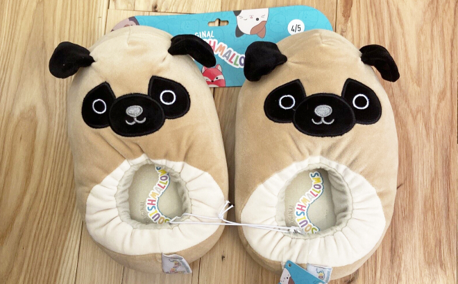 Squishmallows Kids Pug Slippers