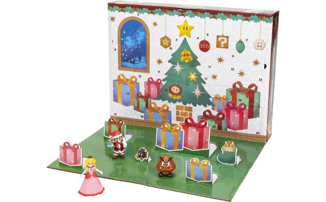 Super Mario Advent Calendar 2023 Christmas Edition on a White Surface