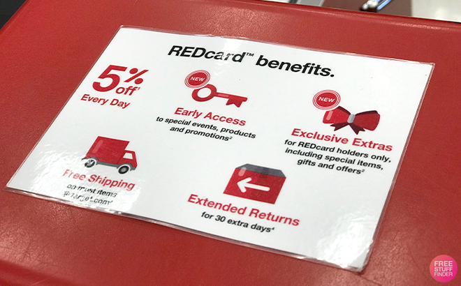 A Photo of a Sign Showing Target RedCard Benefits