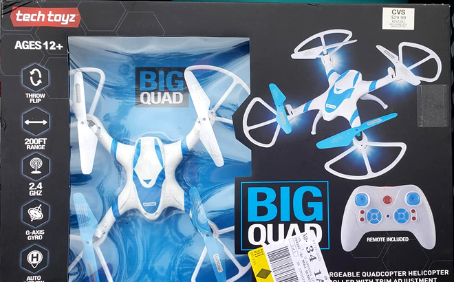 Tech Toyz Big Quad Wireless Rechargeable Quadcopter Helicopter