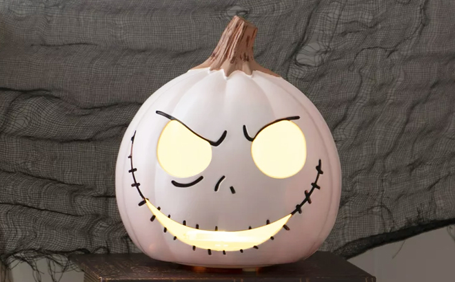 The Nightmare Before Christmas 6 Inch Jack Skellington Light Up Halloween Pumpkin