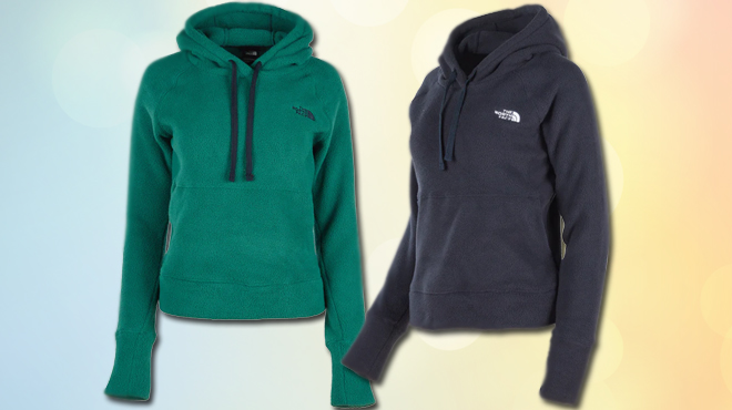 The North Face Womens Hooded Sweatshirt in Dark Green and Navy Colors