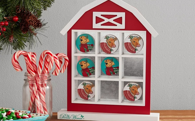 The Pioneer Woman Holiday Barn MDF Tic Tac Toe Game