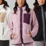 Three Colors of 32 Degrees Womens Cozy Sherpa Snap Jacket