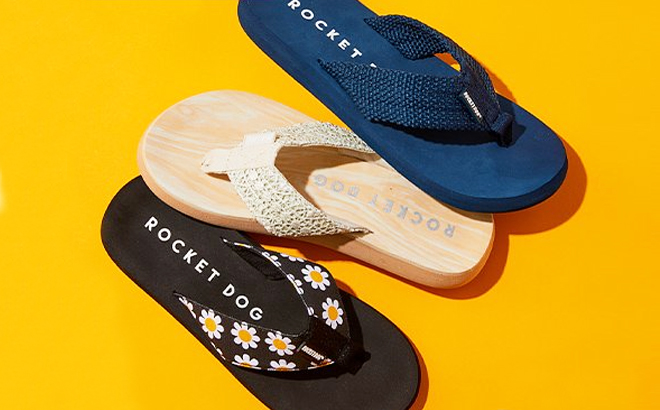 Three Rocket Dog Womens Flip Flops