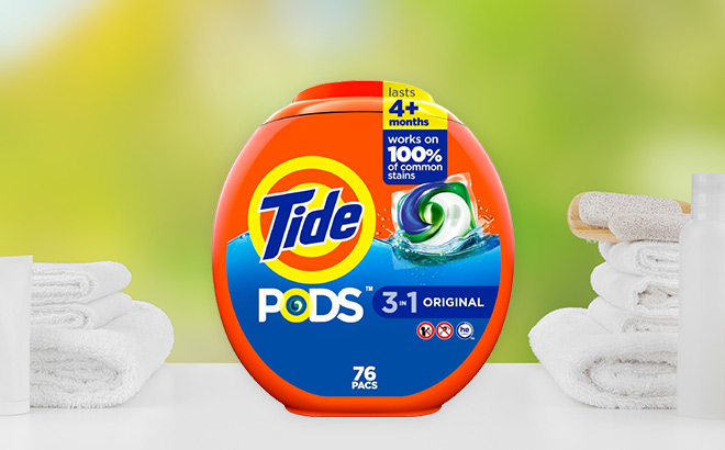 Tide Pods Liquid Laundrey Detergent on the Table