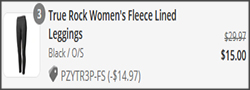 True Rock Womens Leggings Fleece Lined Leggings Checkout Screenshot
