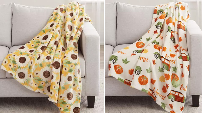 Two Colors of Print Plush Blanket Two Colors of Print Plush Blanket