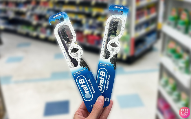 Two Oral B Charcoal Toothbrushes