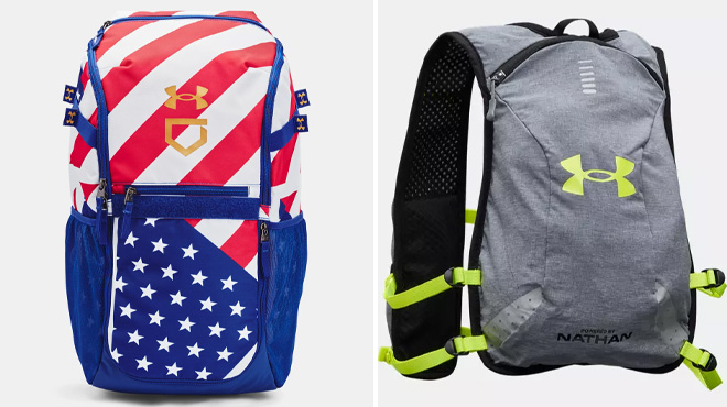 Under Armour Utility Baseball Print Backpack and Sonic Running Vest