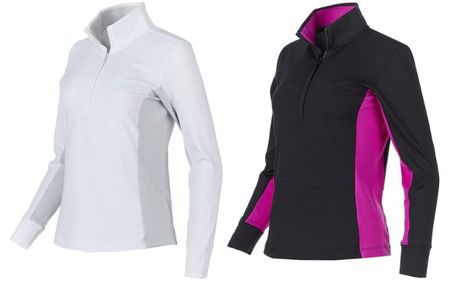 Under Armour Womens Storm Thrive Zip Jacket in White and Black Color